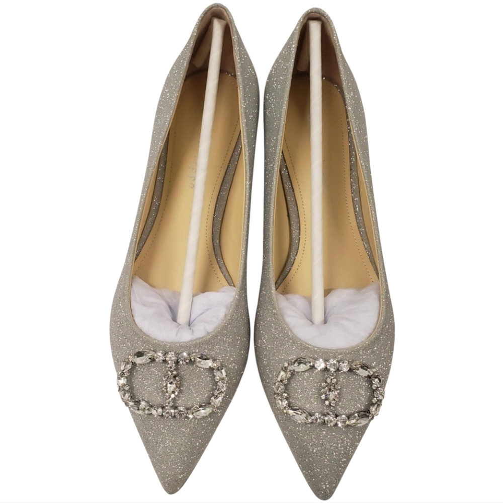 NIB DEE OCLEPPO BALLERINA POINT TOE EMBELLISHED FLATS SZ 8
